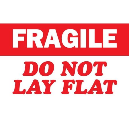 DECKER TAPE PRODUCTS Label, DL1531, FRAGILE DO NOT LAY FLAT, 3" X 5" DL1531